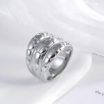 Modern Layered Texture Design Ring Simple and Fashionable for Women | ML0105 - Image 4