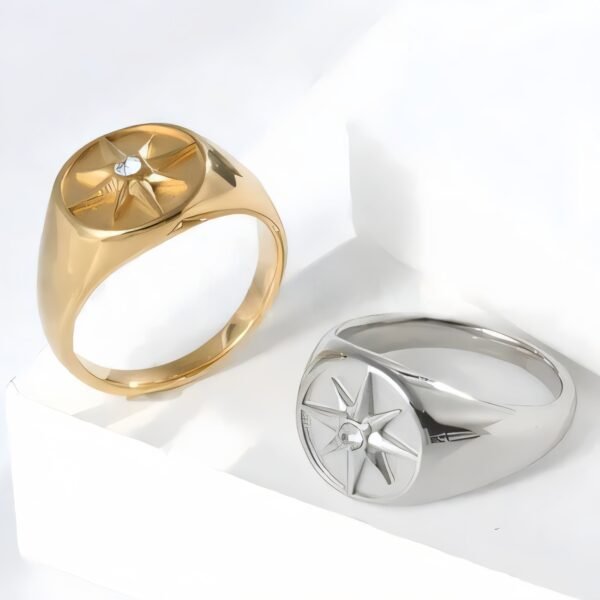 Stainless Steel Star Signet Ring Unisex | DZ1862