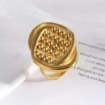 Modern Studded Design Stainless Steel Ring for Women | G003596 - Image 4