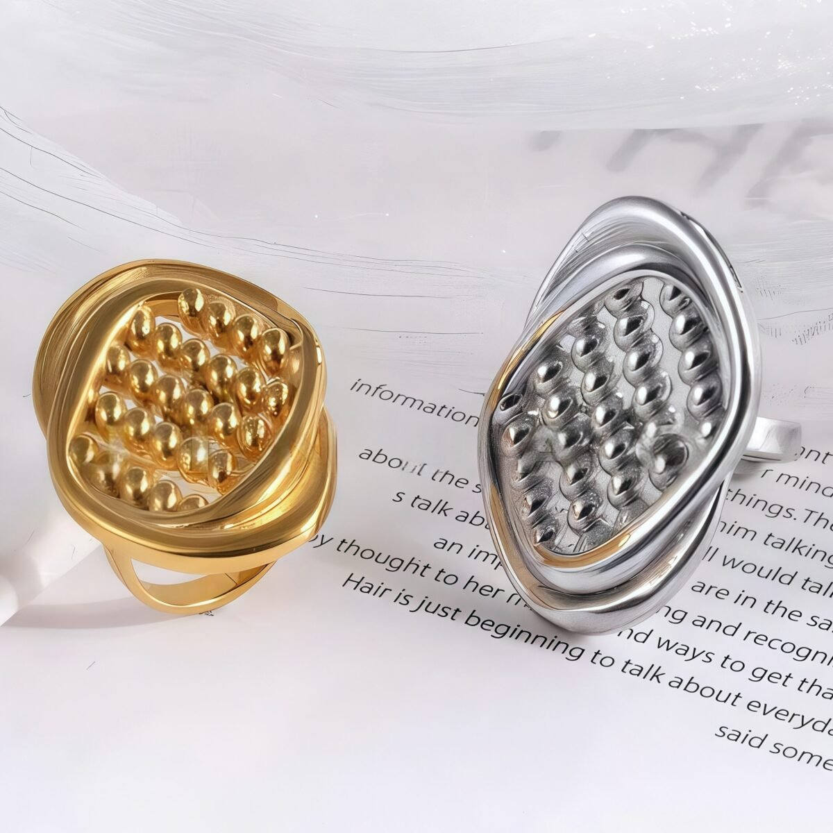 Modern Studded Design Stainless Steel Ring for Women | G003596 - Image 1