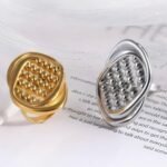 Modern Studded Design Stainless Steel Ring for Women | G003596