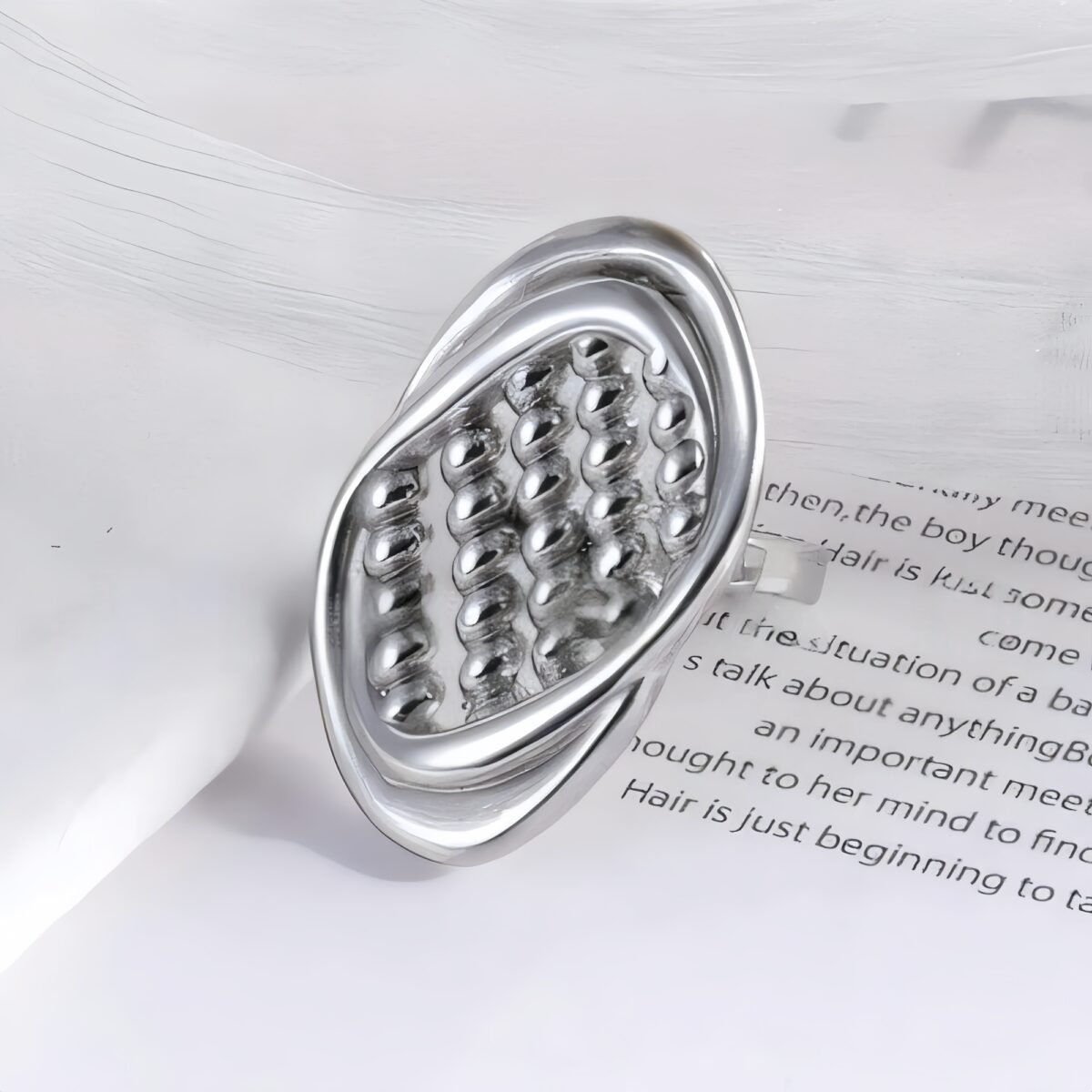 Modern Studded Design Stainless Steel Ring for Women | G003596 - Image 3