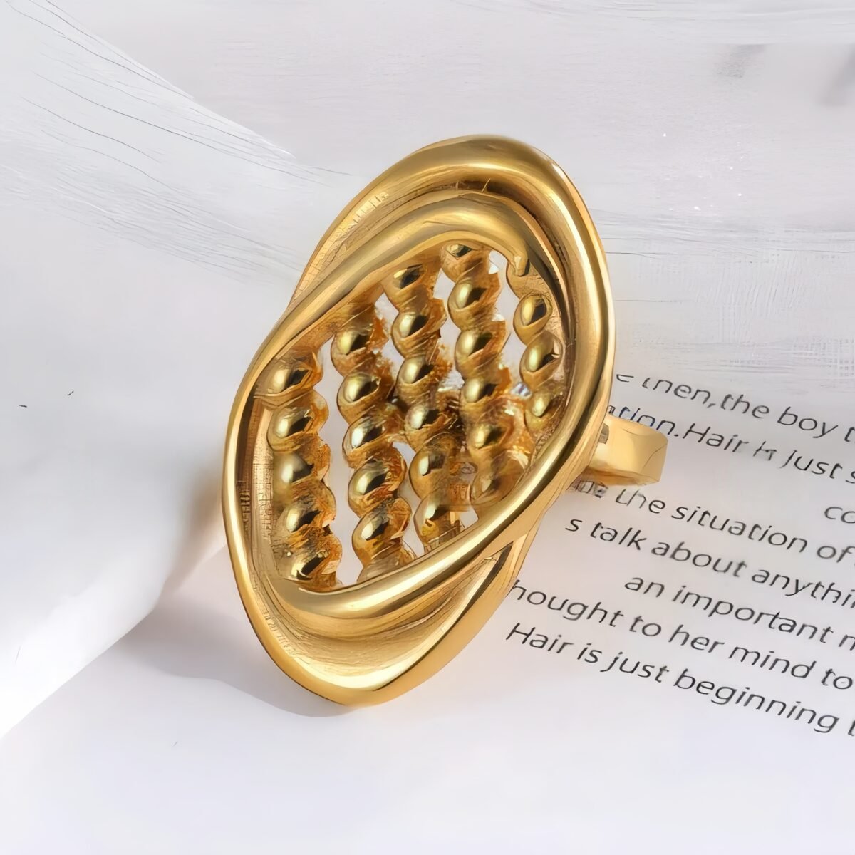 Modern Studded Design Stainless Steel Ring for Women | G003596 - Image 5