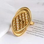 Modern Studded Design Stainless Steel Ring for Women | G003596 - Image 5