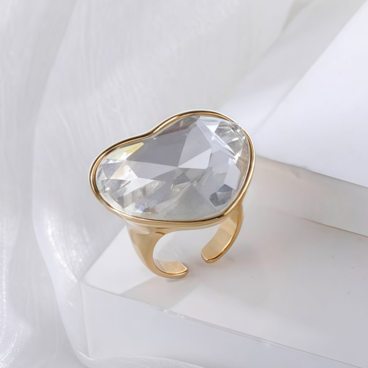 Multicolor Heart-Shaped Gemstone Ring Fashionable Luxurious Design for Women | K002094 - Image 5