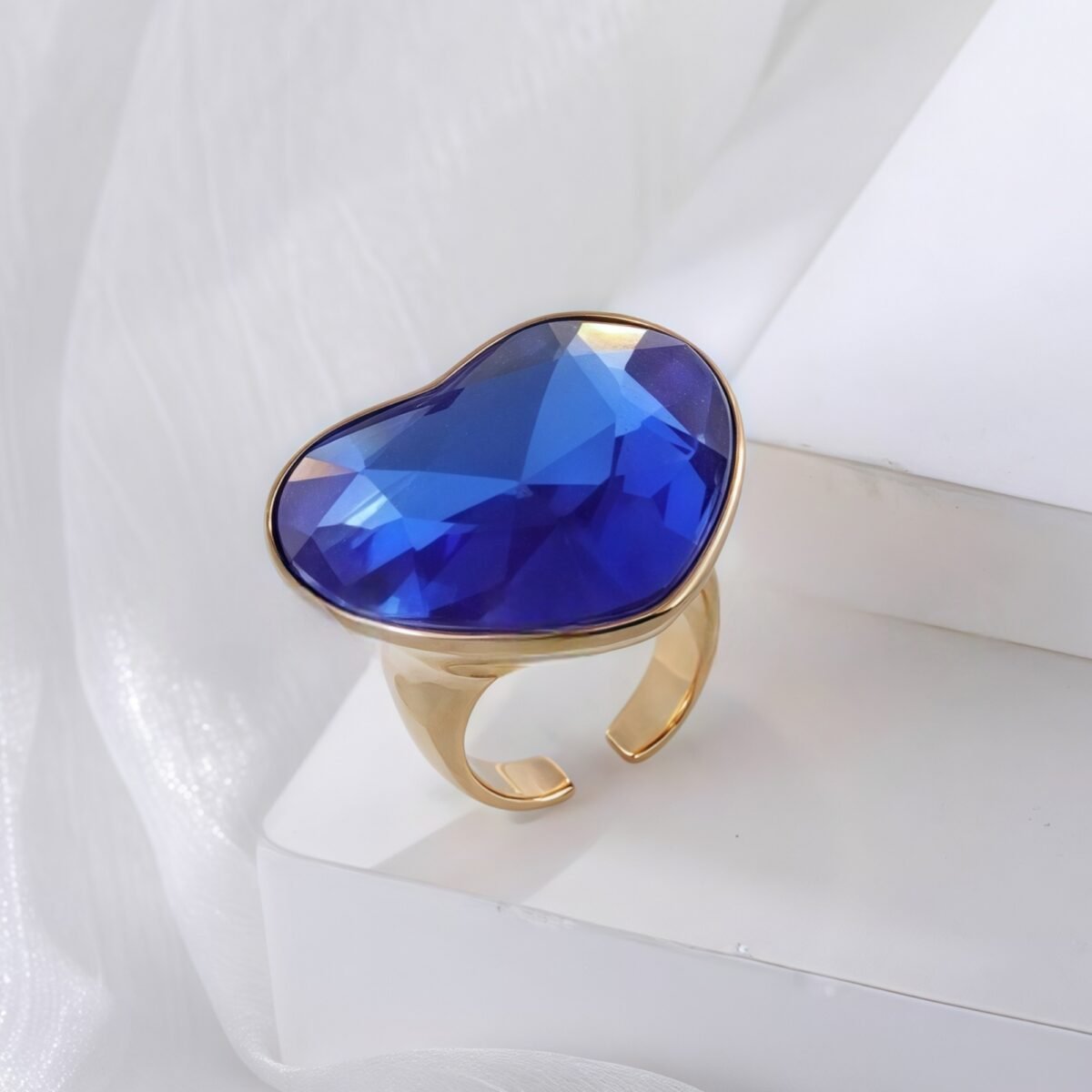Multicolor Heart-Shaped Gemstone Ring Fashionable Luxurious Design for Women | K002094 - Image 4