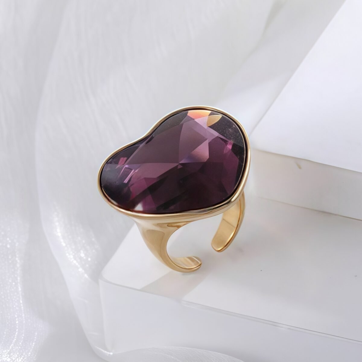 Multicolor Heart-Shaped Gemstone Ring Fashionable Luxurious Design for Women | K002094 - Image 2