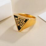 Nordic Retro Triangle Hip Hop Men's Stainless Steel Ring | G00994 - Image 3