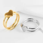 Modern Heart Design Stainless Steel Ring Simple and Fashionable for Women | N00634 - Image 2