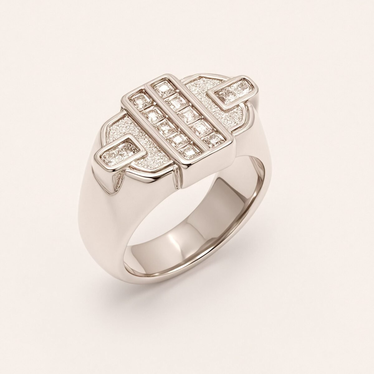 Fashion Square Gemstone Decorative Stainless Steel Ring Unisex Ring | N00719 - Image 4