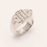Fashion Square Gemstone Decorative Stainless Steel Ring Unisex Ring | N00719 - Image 4