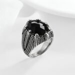 Bold Gemstone Inlay Stainless Steel Retro Ring for Men | BL459 - Image 5