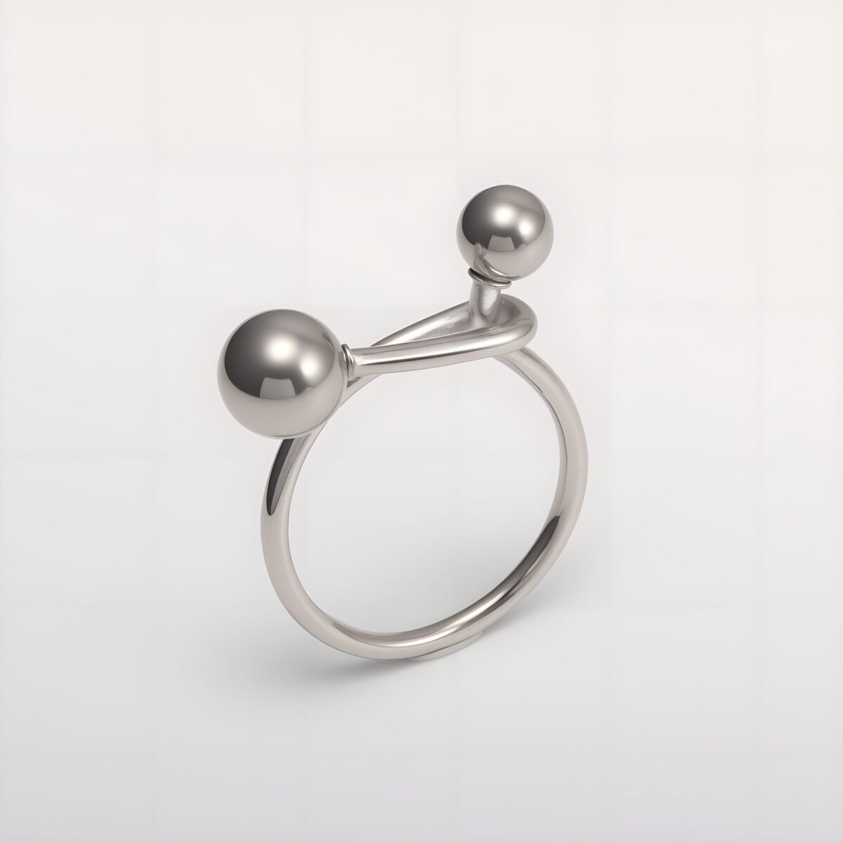 Creative Double Ball Ring Ladies Stainless Steel Ring丨G003607 - Image 4