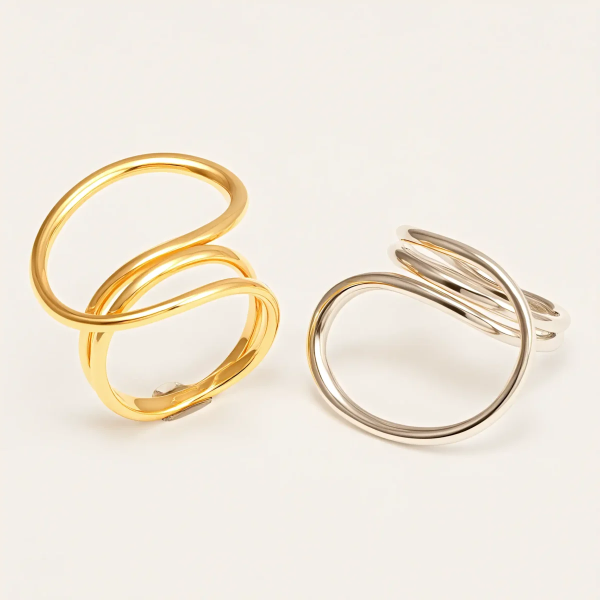 Modern Style Twisted Band Stainless Steel Women's Ring丨G004992 - Image 1