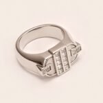 Fashion Square Gemstone Decorative Stainless Steel Ring Unisex Ring | N00719 - Image 5