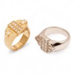 Fashion Square Gemstone Decorative Stainless Steel Ring Unisex Ring | N00719 - Image 6