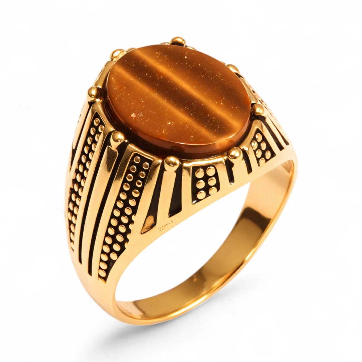 Vintage Style Assorted Stone Stainless Steel Men's Ring丨K00930J - Image 2