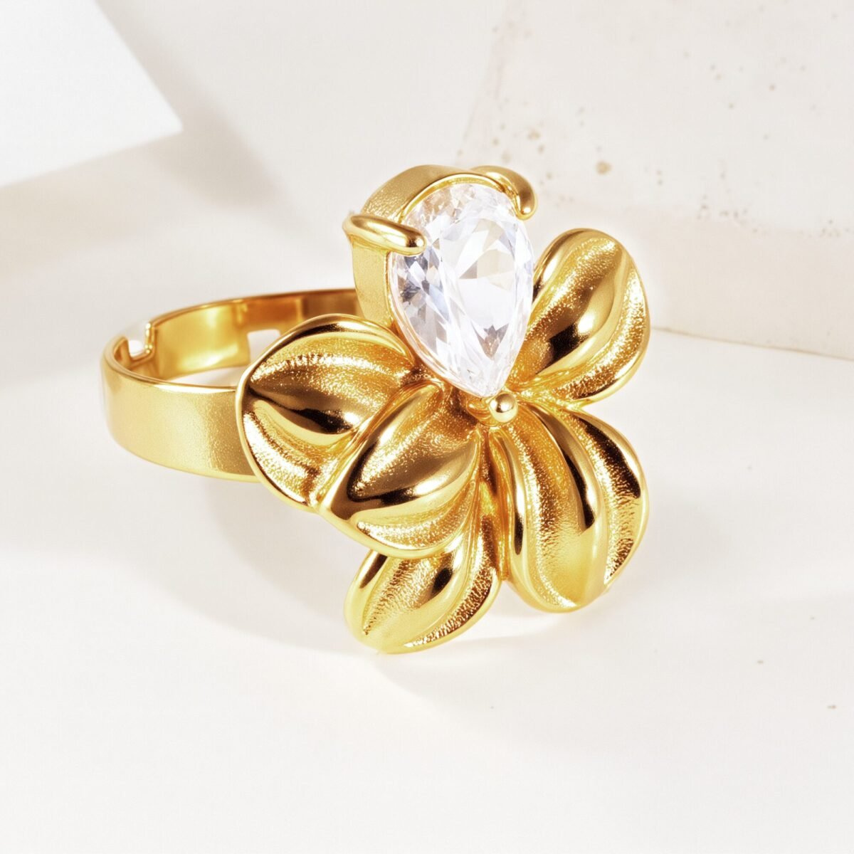 Starlit Petals - White Zircon Ring for Women | G005412 - Image 3