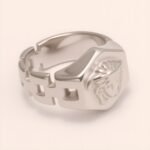 Trendy Men's Gold - colored Stainless Steel Ring with Embossed Medusa Motif | G00207JT - Image 6