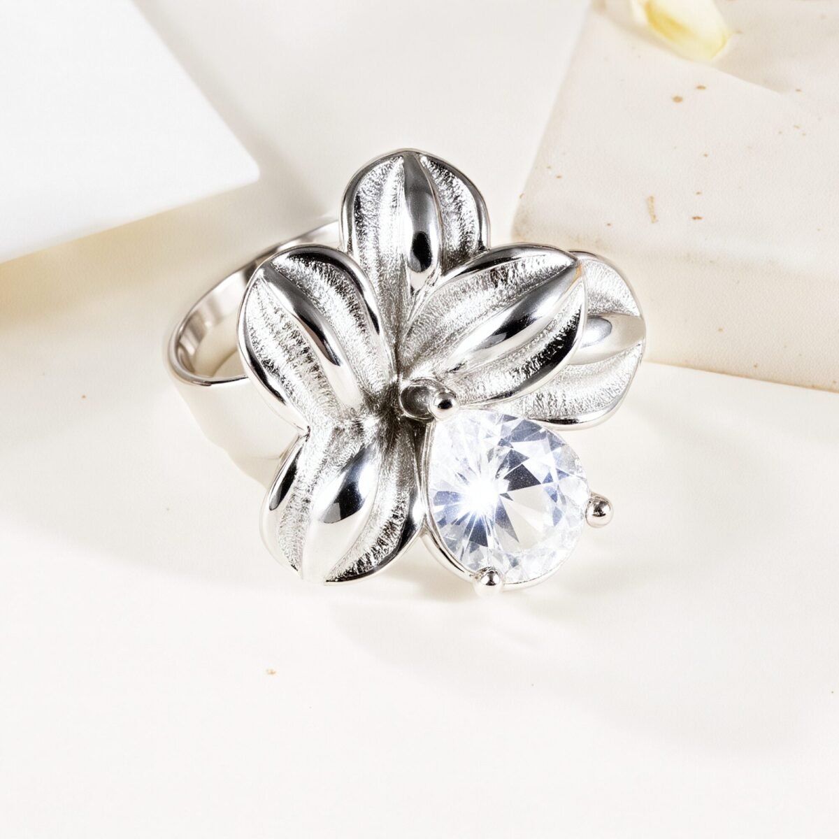 Starlit Petals - White Zircon Ring for Women | G005412 - Image 5