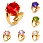 Luxury Style Colored Crystal Stainless Steel Women's Ring丨XHBL-1-HO