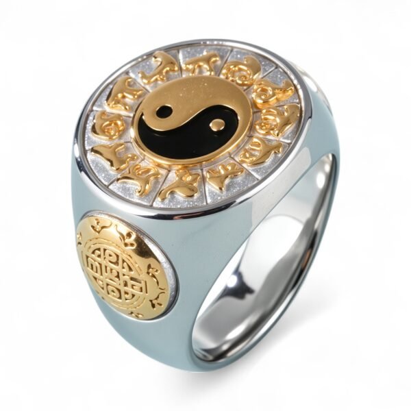 China Style Yin-Yang Tai Chi Design Stainless Steel Men's Ring丨A742J
