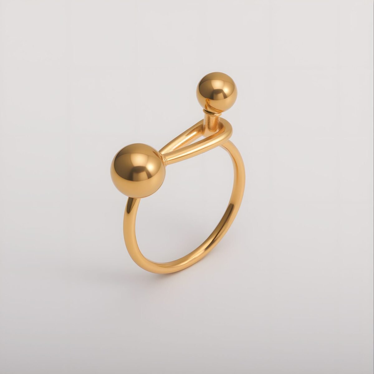 Creative Double Ball Ring Ladies Stainless Steel Ring丨G003607 - Image 3