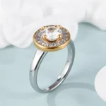 Elegant Design Round Gemstone Stainless Steel Women's RingحPL34G - Image 3
