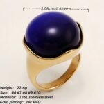 Multi - colored Gemstone Gold Ball Ring, Fashionable and Unique Women's Ring | BL87JS - Image 12