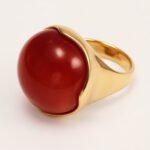 Multi - colored Gemstone Gold Ball Ring, Fashionable and Unique Women's Ring | BL87JS - Image 3