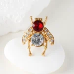 Luxury Gemstones Embellished With Cicada-Shaped Stainless Steel Women's Waterproof Ring丨K003673 - Image 4