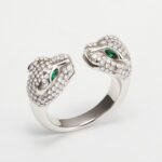 Luxury Leopard Inlay Emerald Diamond Stainless Steel Unisex Ring丨G002495JB - Image 3