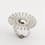 24K Gold - Plated Stainless Steel Women's Ring with Sunflower Design | G005537 - Image 4