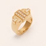Fashion Square Gemstone Decorative Stainless Steel Ring Unisex Ring | N00719 - Image 2
