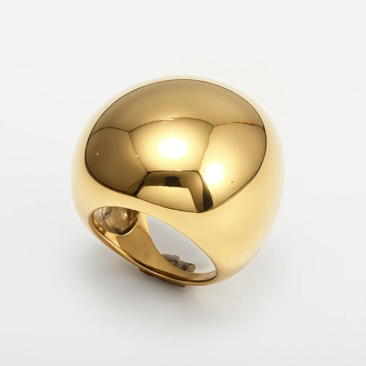 Simple Ball-Shaped Large Polished Stainless Steel Women's Ring丨ML0145 - Image 2