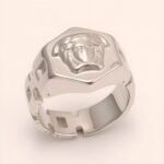 Trendy Men's Gold - colored Stainless Steel Ring with Embossed Medusa Motif | G00207JT - Image 5