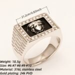 Stylish Men's Stainless Steel Ring Embellished with Diamonds and Medusa Motif | DZ299 - Image 2