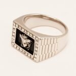 Stylish Men's Stainless Steel Ring Embellished with Diamonds and Medusa Motif | DZ299 - Image 4