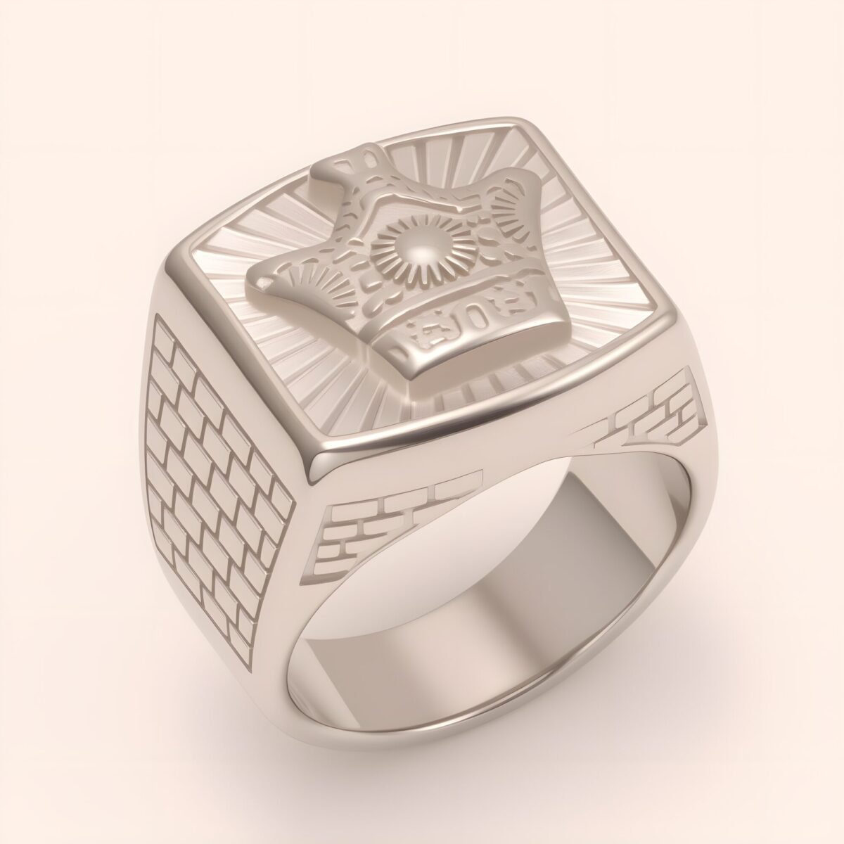 Men's Cool Stainless Steel Ring with Crown Pattern | G003771G - Image 1