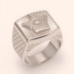 Men's Cool Stainless Steel Ring with Crown Pattern | G003771G