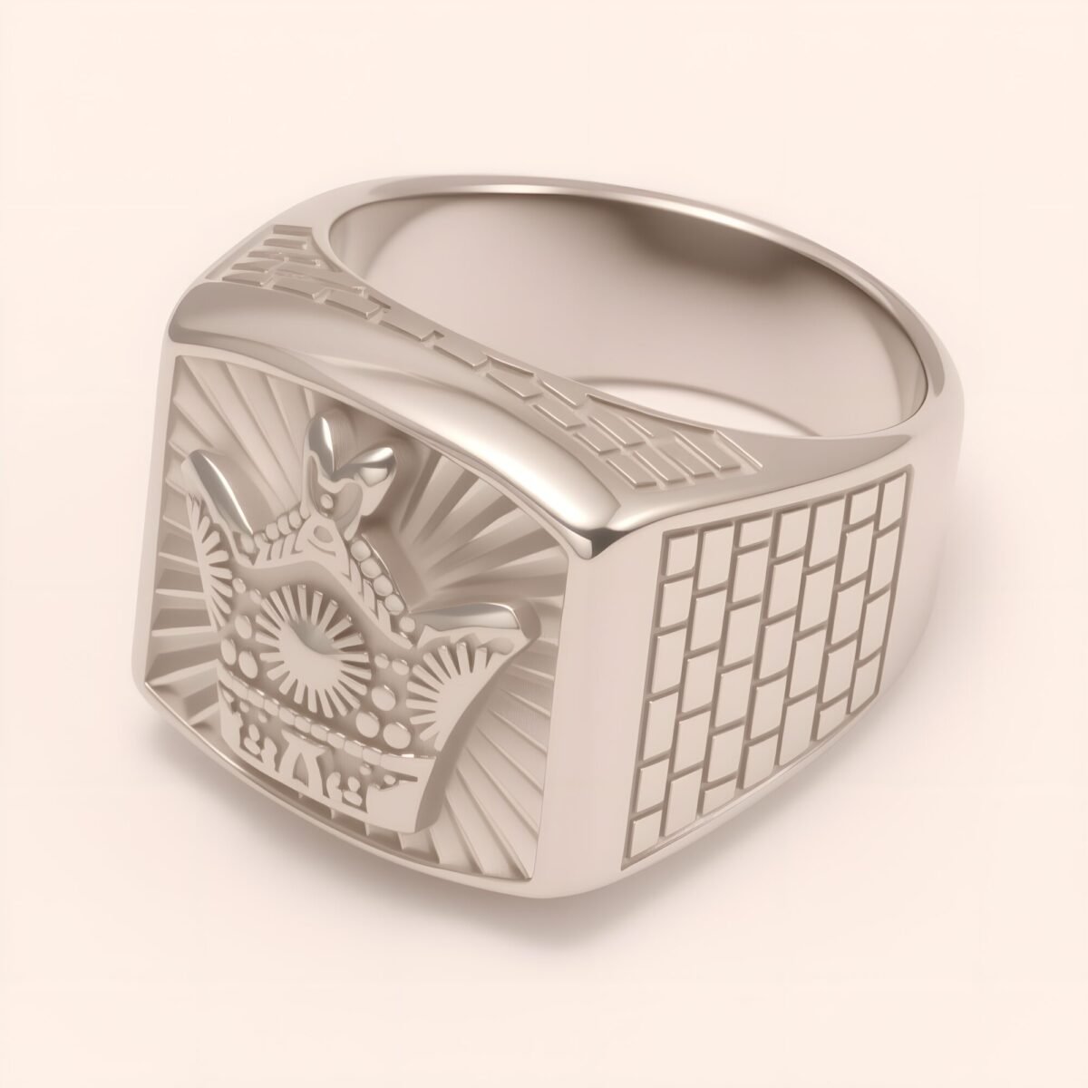Men's Cool Stainless Steel Ring with Crown Pattern | G003771G - Image 4
