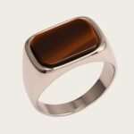 Multicolored Gem - set Square Stainless Steel Ring - Trendy and Personalized Jewelry | XUBLH-AG - Image 7