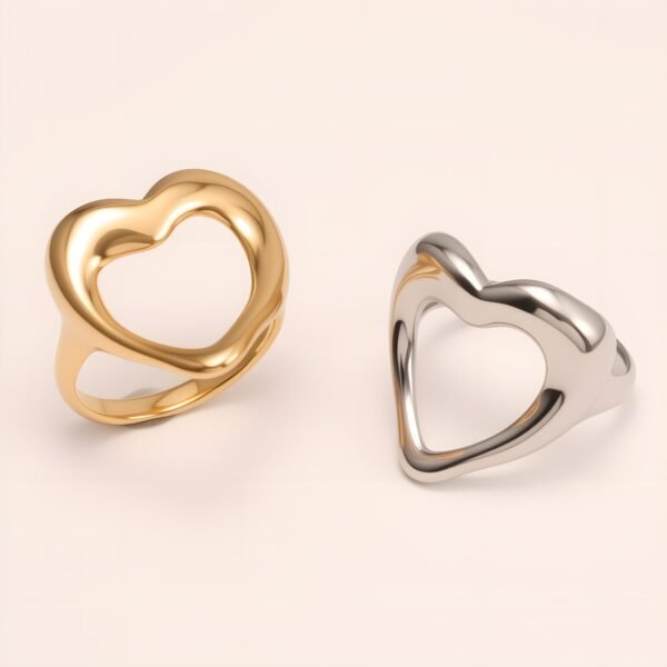 Heart - shaped Stainless Steel Ring - Romantic Couple Jewelry | G004959