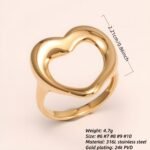 Heart - shaped Stainless Steel Ring - Romantic Couple Jewelry | G004959 - Image 2