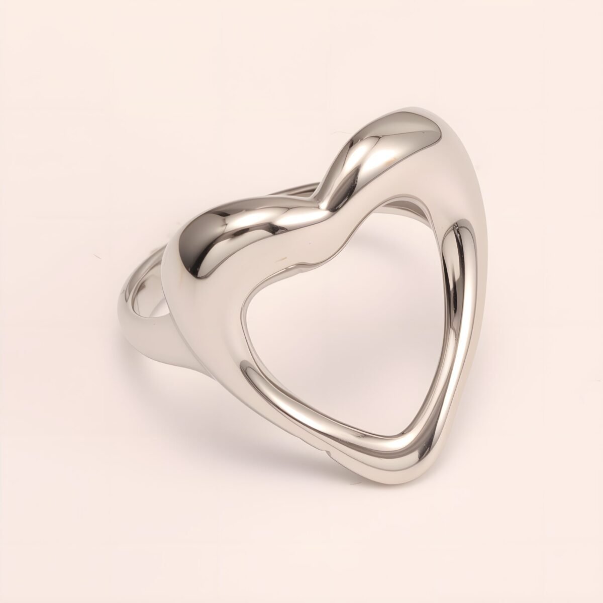 Heart - shaped Stainless Steel Ring - Romantic Couple Jewelry | G004959 - Image 6