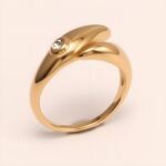 Minimalist Diamond - Set Streamlined Stainless Steel Ring - Trendy & Versatile Jewelry | G004275 - Image 3