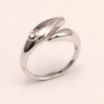 Minimalist Diamond - Set Streamlined Stainless Steel Ring - Trendy & Versatile Jewelry | G004275 - Image 5