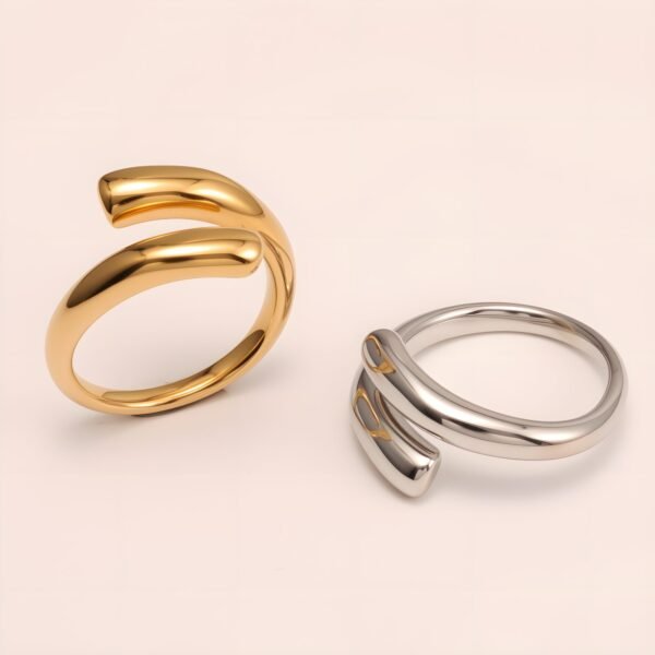 Double - arc Stainless Steel Ring - Stylish and Unisex | G00581