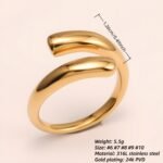 Double - arc Stainless Steel Ring - Stylish and Unisex | G00581 - Image 2