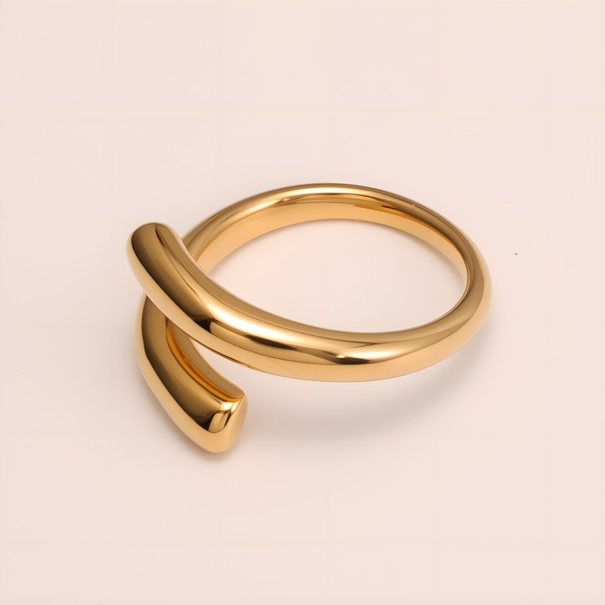 Double - arc Stainless Steel Ring - Stylish and Unisex | G00581 - Image 4